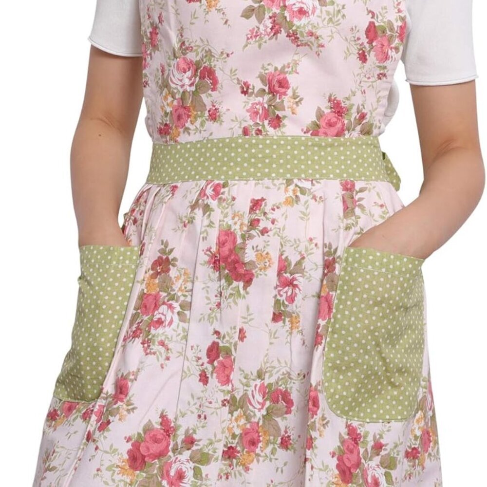 Kitchen Aprons for Women with Pockets,Cooking Aprons for Women,Vintage Apron for